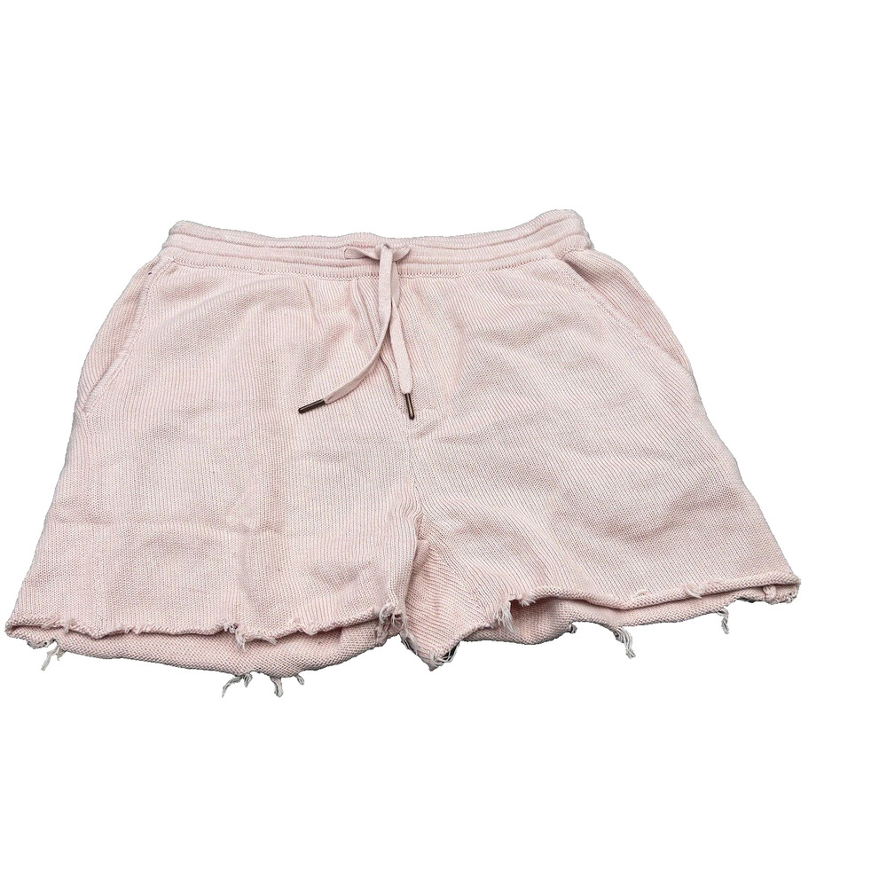 SER.O.YA Size Large Pink Drawstring Raw‎ Hem Sweat Shorts Cotton NWT